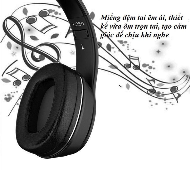 Tai Nghe Chụp Tai Huqu L350 - 3 Chế Độ Nghe: Thẻ nhớ, Bluetooth, Có dây - Ảnh 8