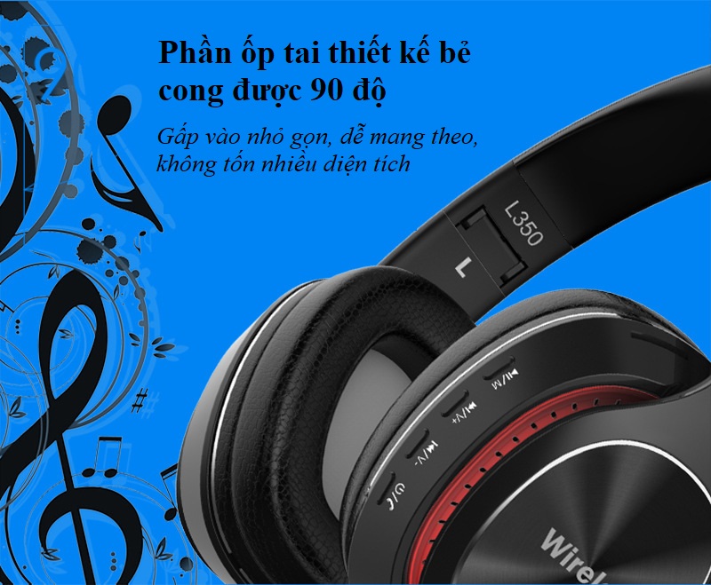 Tai Nghe Chụp Tai Huqu L350 - 3 Chế Độ Nghe: Thẻ nhớ, Bluetooth, Có dây - Ảnh 10