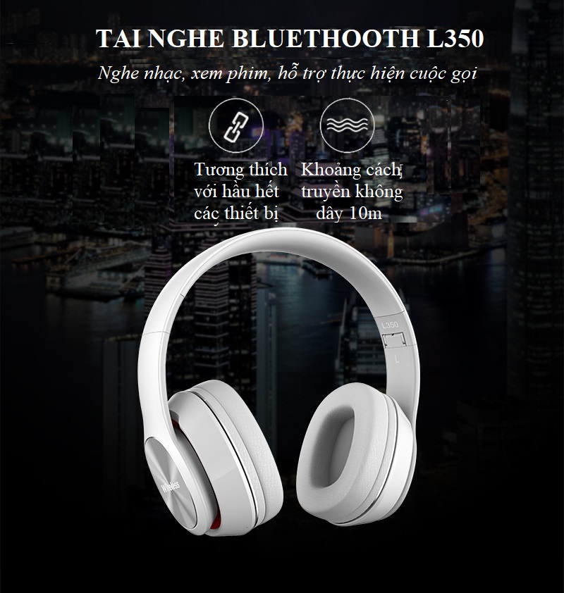 Tai Nghe Chụp Tai Huqu L350 - 3 Chế Độ Nghe: Thẻ nhớ, Bluetooth, Có dây - Ảnh 12