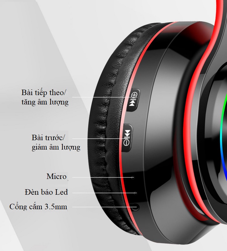 Tai Nghe Bluetooth 5.0, Đèn Led Phát Sáng Huqu B39 - Ảnh 10