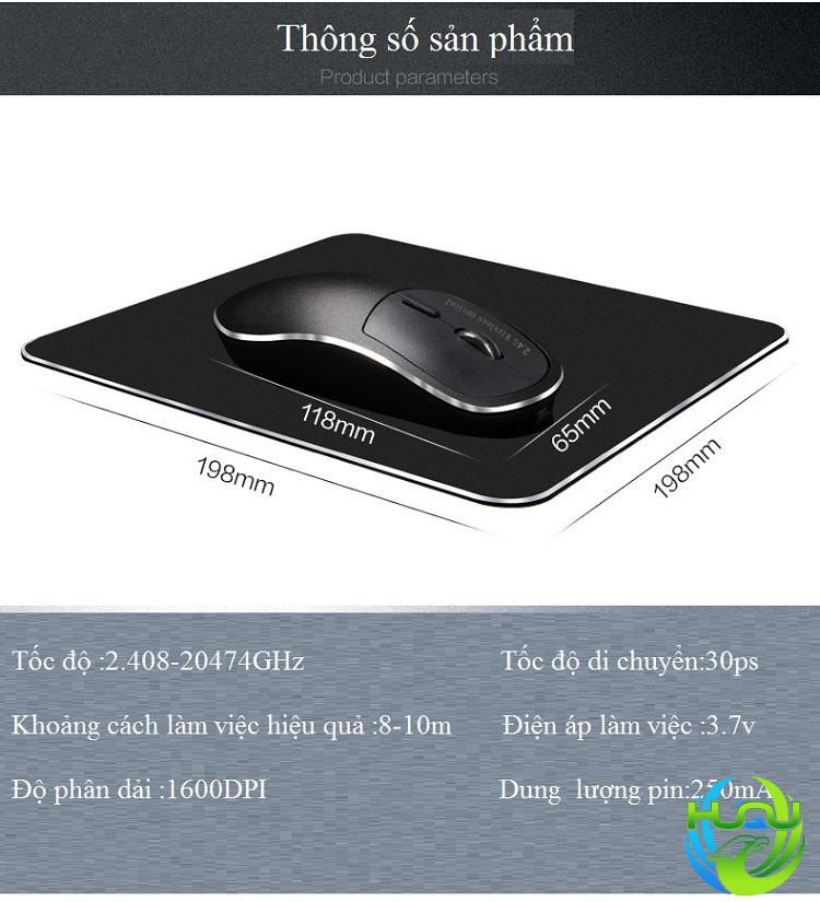Chuột máy tính không dây hợp kim nhôm Huqu K1- Thông tin sản phẩm