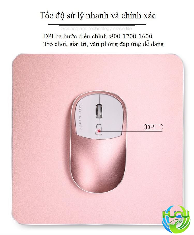Chuột máy tính không dây hợp kim nhôm Huqu K1