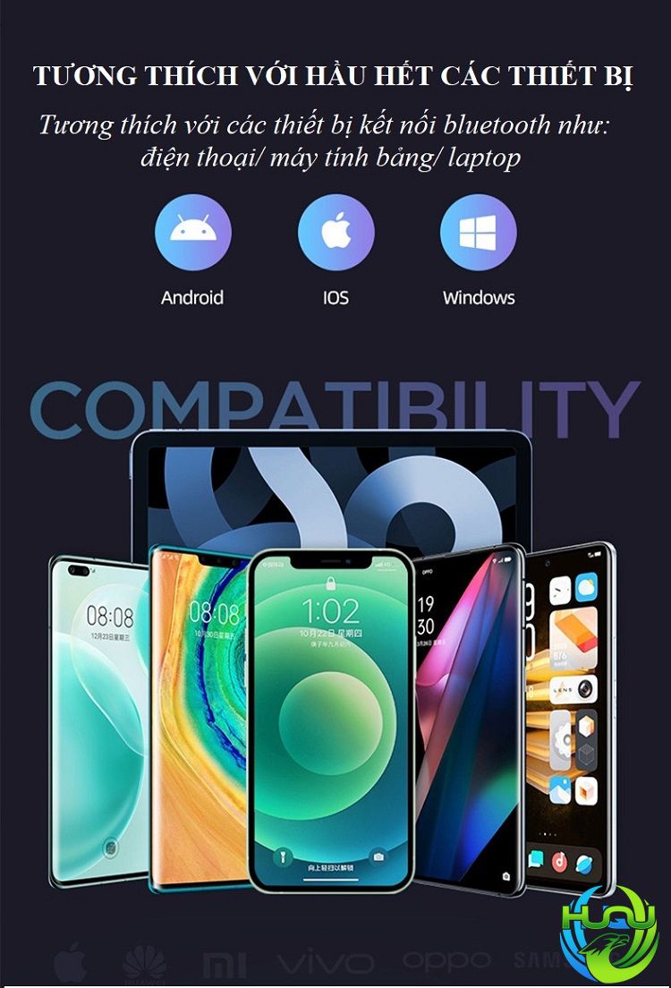 tai nghe nhét tai bluetooth 5.2+EDR- tương thích với nhiều thiết bị điện tử