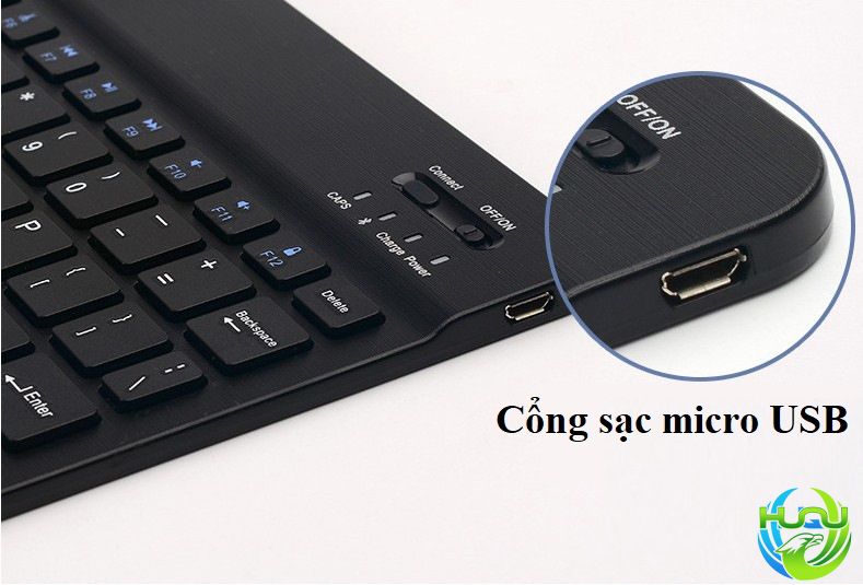 bàn phím bluetooth mini thời trang huqu F8S - Cổng sạc Micro USB