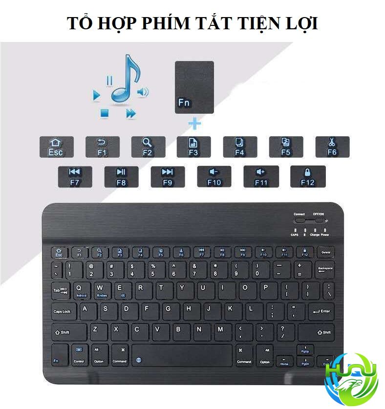 bàn phím bluetooth mini thời trang huqu F8S - tổ hợp phím tắt tiện lợi