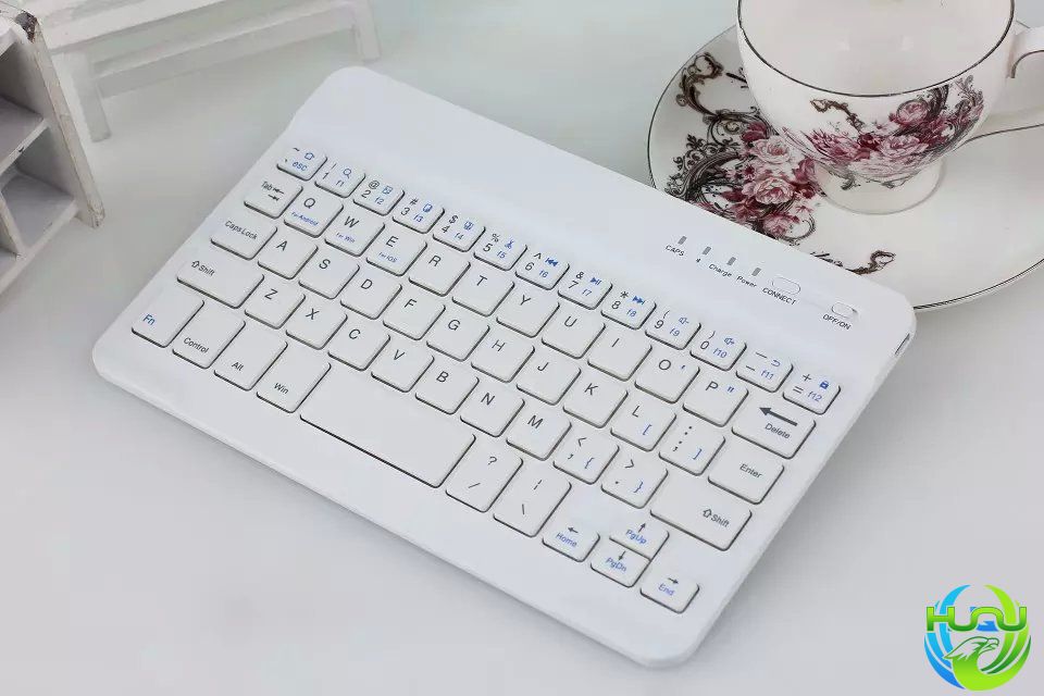 bàn phím bluetooth mini thời trang huqu F8S- Màu trắng