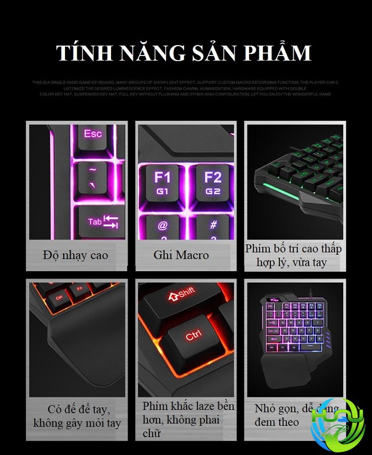 bàn phím giả cơ chơi game Huqu G92- Tính năng sản phẩm