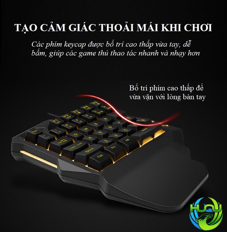 bàn phím giả cơ chơi game Huqu G92- Thiết kế thoải mái