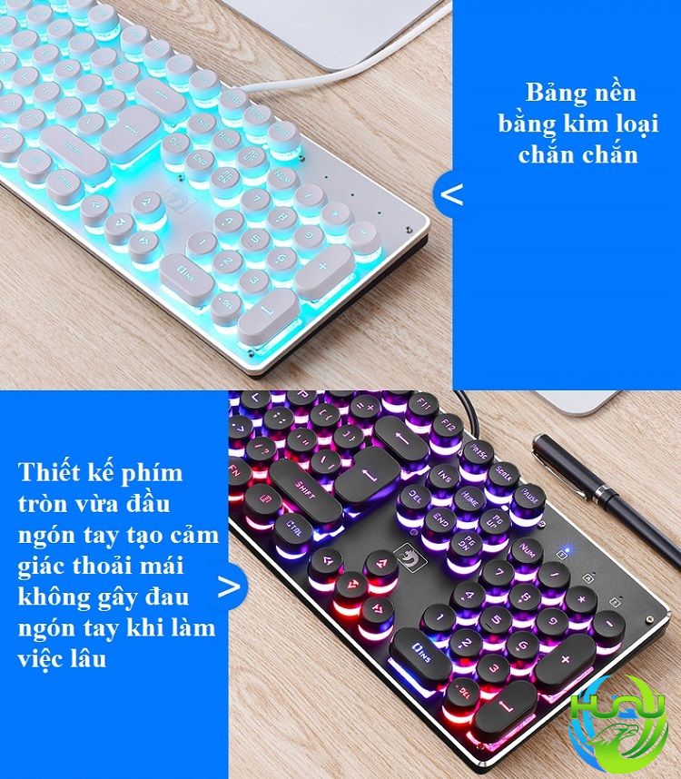 Bàn phím giả cơ chuyên game Huqu K100 - Thiết kế độc đáo