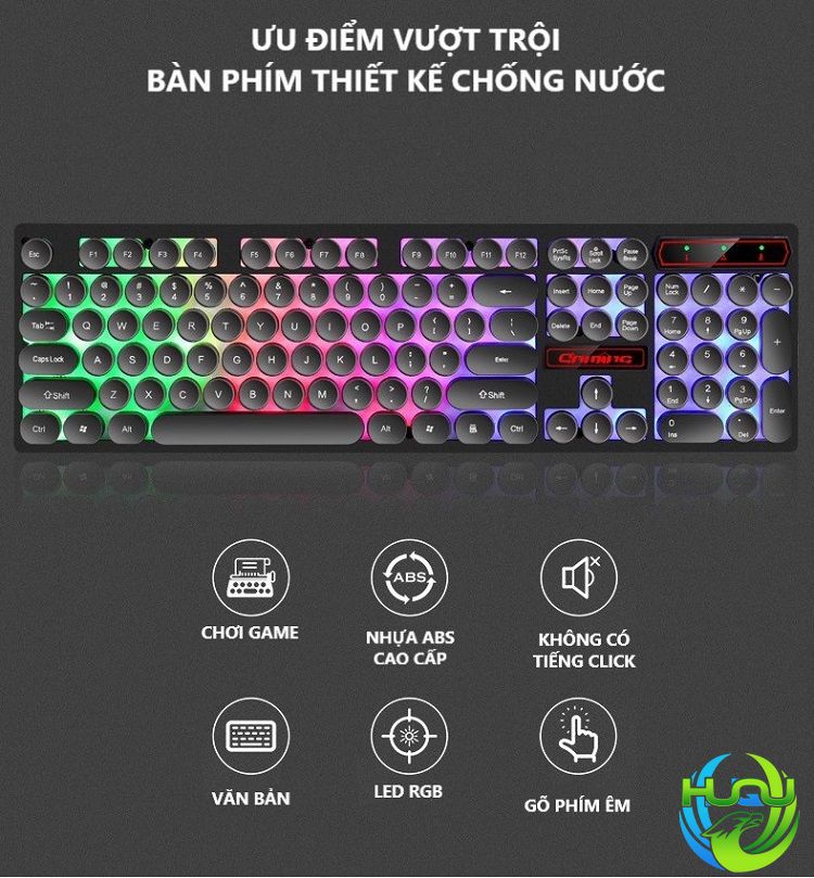 bàn phím giả cơ có dây cá tính Huqu V8