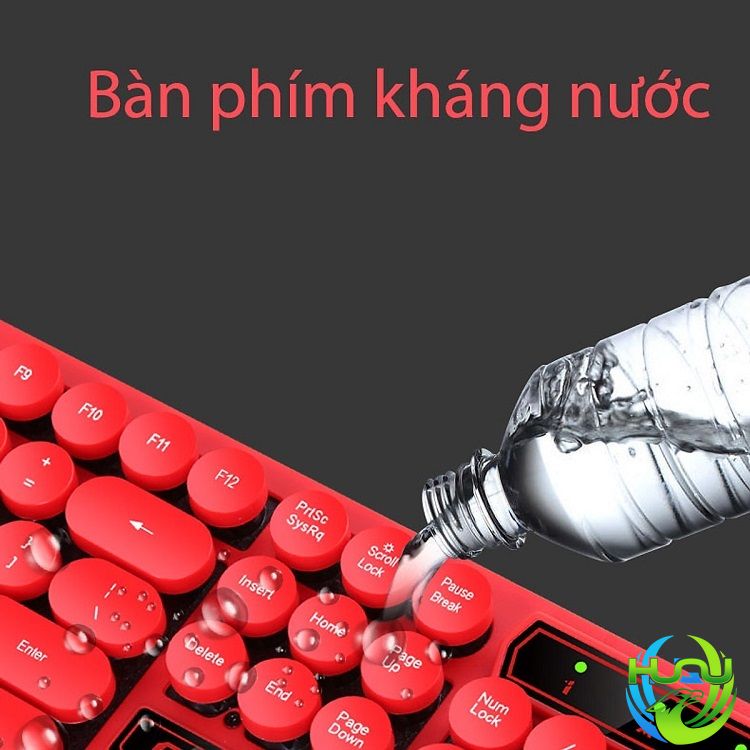 bàn phím giả cơ có dây cá tính Huqu V8- bàn phím kháng nước