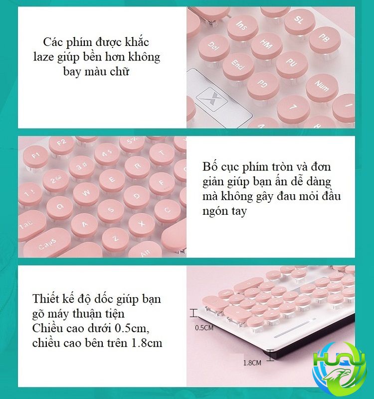 Bộ bàn phím chuột có dây độc đáo Huqu N518