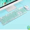 Bộ bàn phím chuột có dây độc đáo Huqu N518- màu Xanh