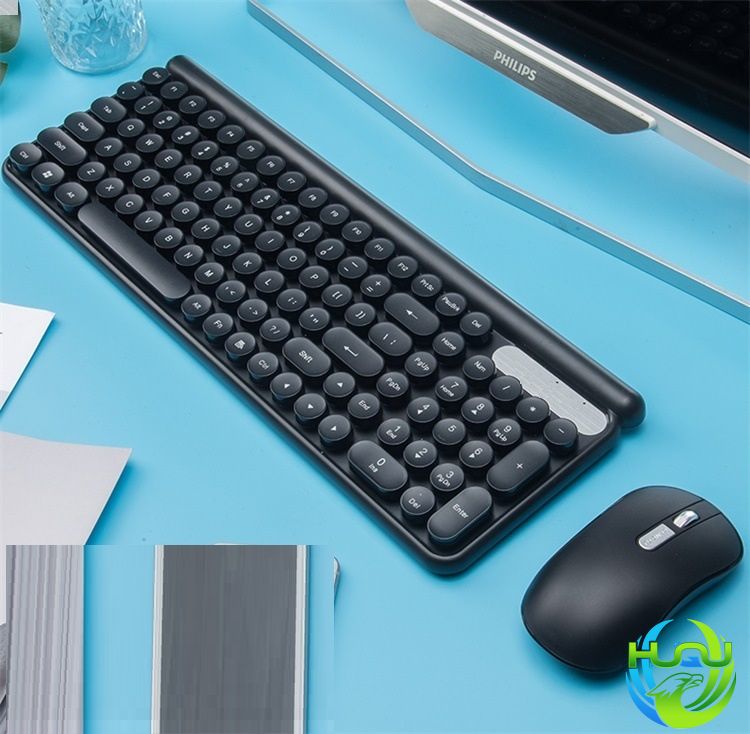 bộ bàn phím chuột không dây phiên bản sạc Huqu LT400- Màu đen