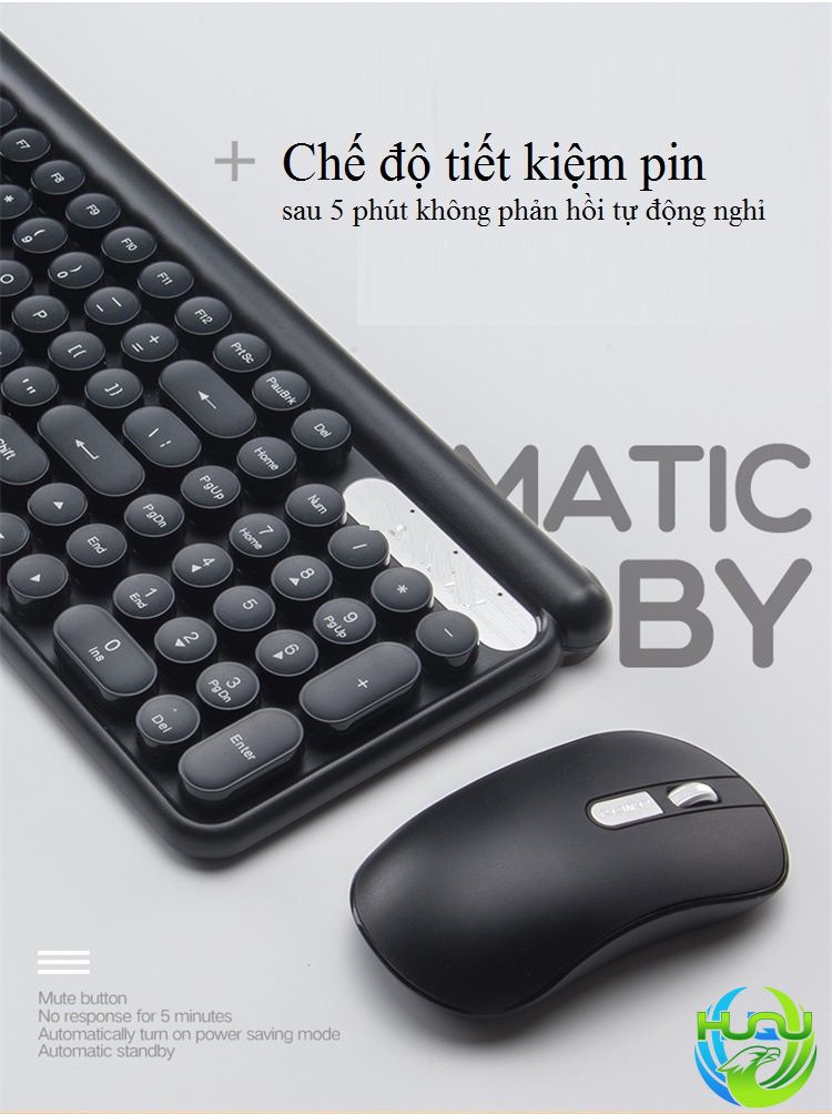 bộ bàn phím chuột không dây phiên bản sạc Huqu LT400- Chế độ tiết kiệm pin