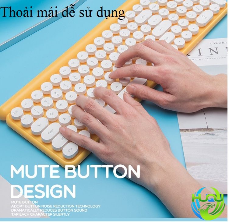bộ bàn phím chuột không dây phiên bản sạc Huqu LT400- thoải mái dễ sử dụng