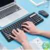 bộ bàn phím chuột không dây phiên bản sạc Huqu LT400