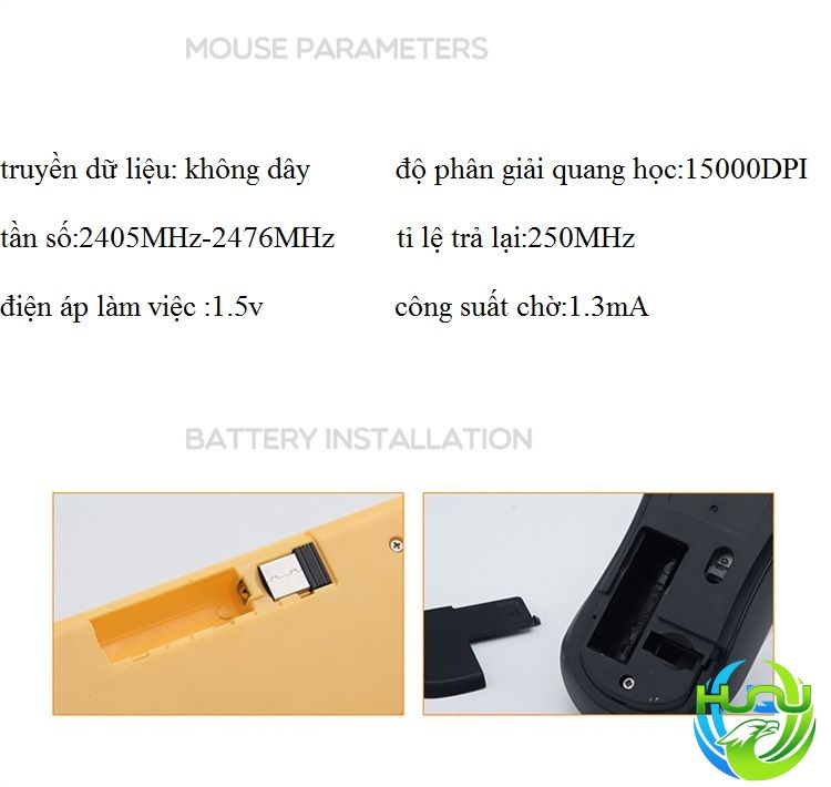 bộ bàn phím chuột không dây phiên bản sạc Huqu LT400