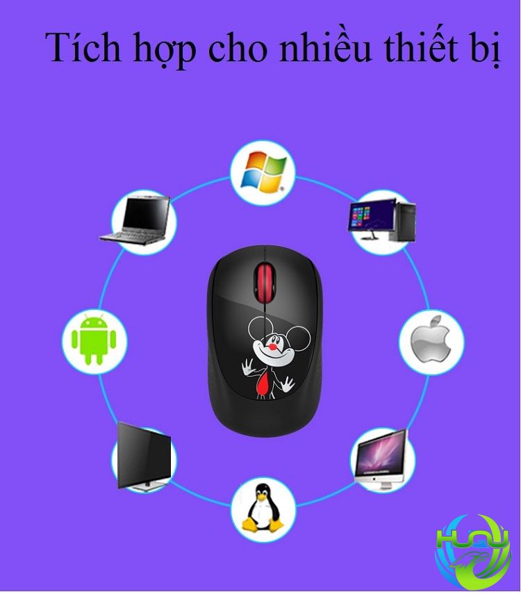 Chuột không dây mini văn phòng HQ-I361- Tương thích nhiều hệ điều hành