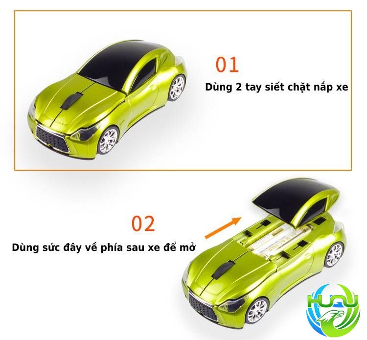 Chuột không dây mô hình siêu xe Huqu V2 - Hướng dẫn sử dụng