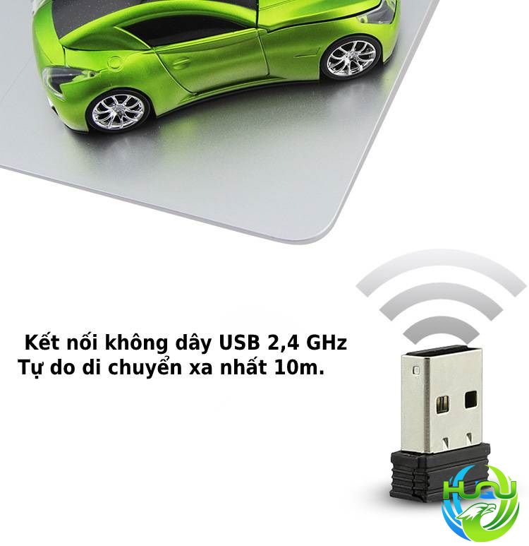 Chuột không dây mô hình siêu xe Huqu V2 - Công nghệ kết nối không dây 2.4GHz
