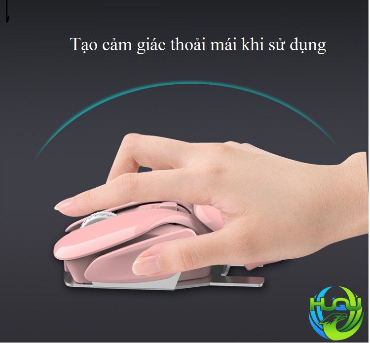 chuột không dây sạc điện độc đáo Huqu T37- Thiết kế tạo cảm giác thoải mái