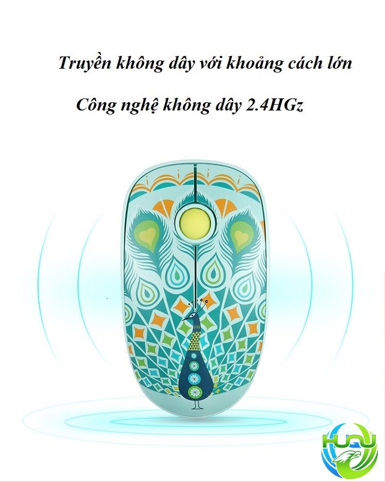 chuột không dây siêu mỏng cao cấp HQ-V8- Công nghệ không dây 2.4GHZ