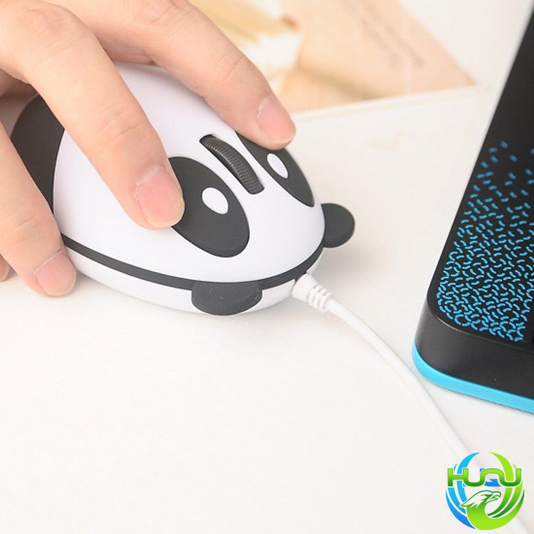chuột máy tính có dây mini panda Huqu