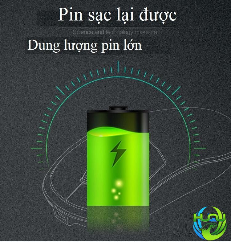 Chuột máy tính không dây hợp kim nhôm Huqu K1 - Pin sạc dung lượng cao