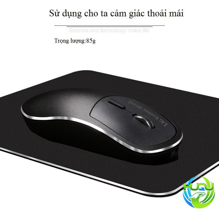 Chuột máy tính không dây hợp kim nhôm Huqu K1- thoải mái khi sử dụng