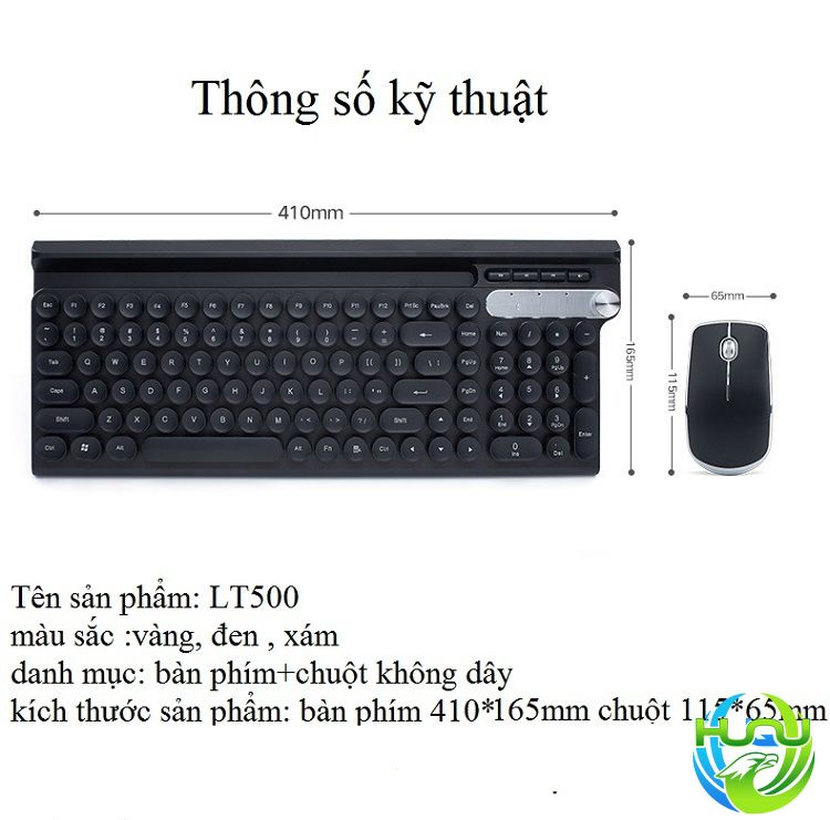 Combo bàn phím chuột không dây Huqu LT500- Thông số kỹ thuật