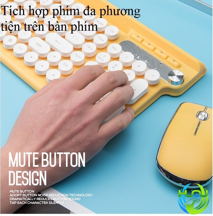 Combo bàn phím chuột không dây Huqu LT500- Tích hợp phím đa phương tiện