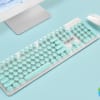 Combo bàn phím chuột không dây thời trang huqu N520- màu xanh