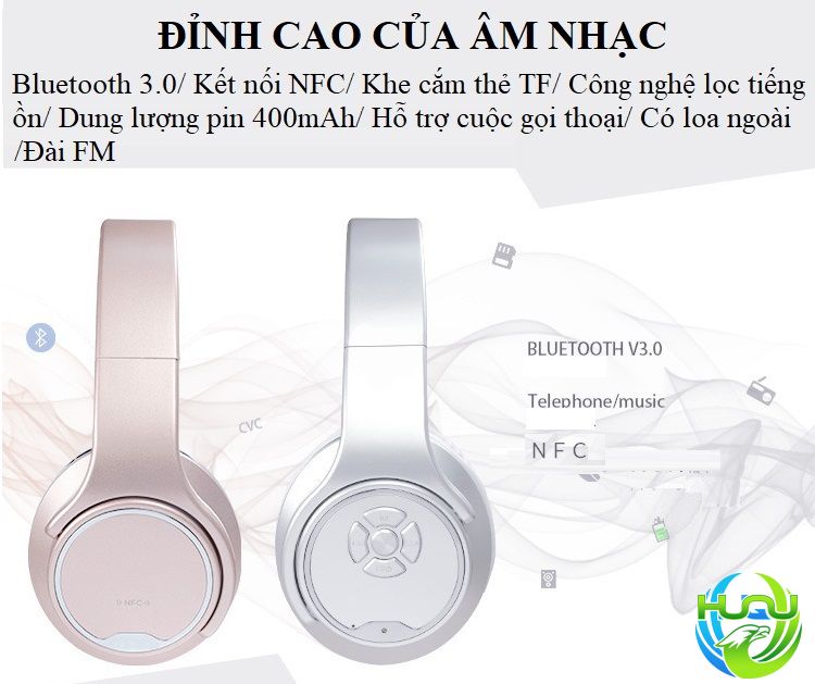 tai nghe bluetooth đa năng cao cấp Huqu MH1- đỉnh cao âm nhạc