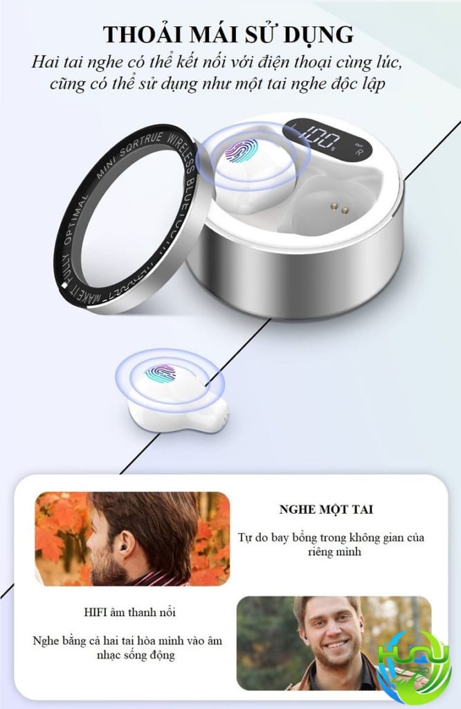 Tai nghe bluetooth mini thoải mái sử dụng
