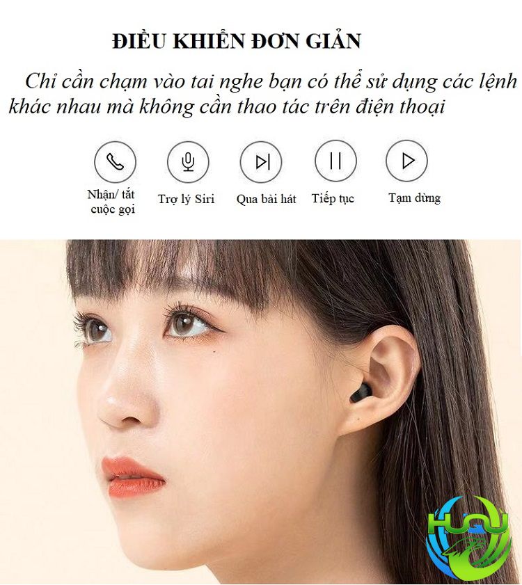 Tai nghe bluetooth mini điều khiển cảm ứng đơn giản