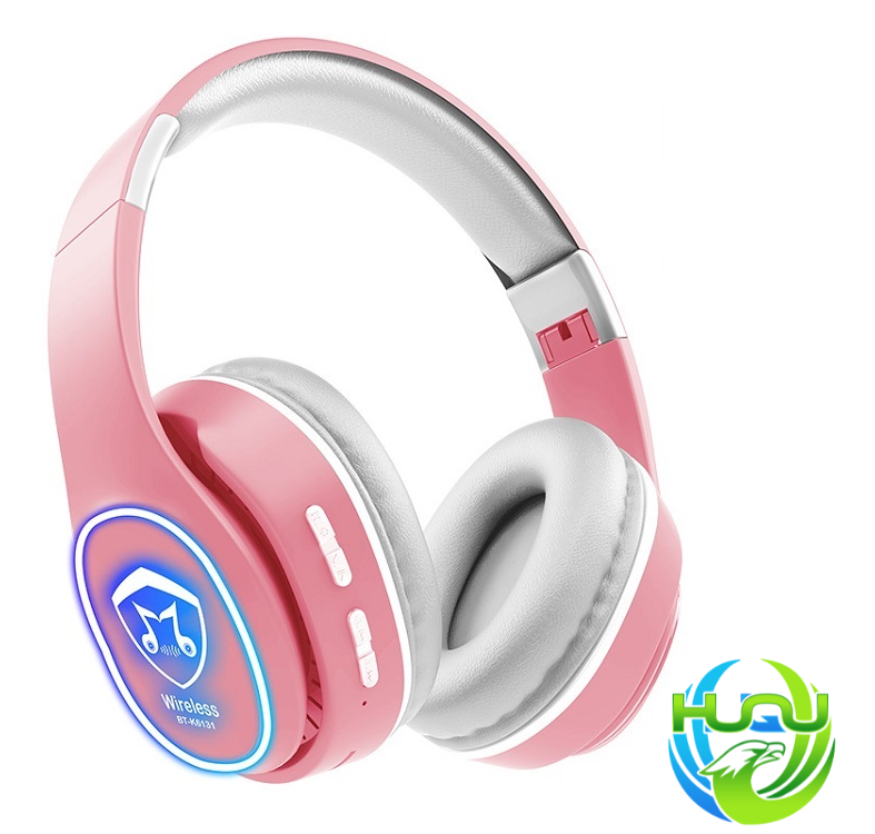 tai nghe bluetooth thời trang mới Huqu BT-K6131- màu hồng
