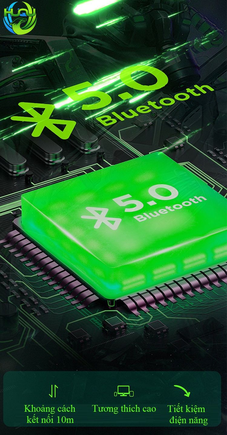 tai nghe gaming 2 mắt cực ngầu Huqu HQ-G1- bluetooth 5.0