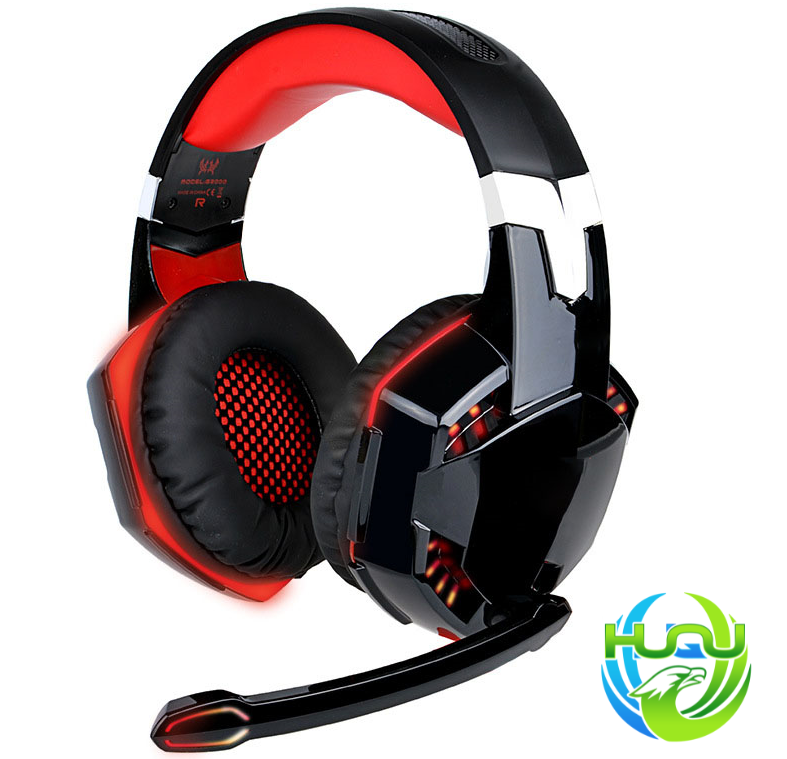 tai nghe gaming Huqu G2000 màu đỏ đen