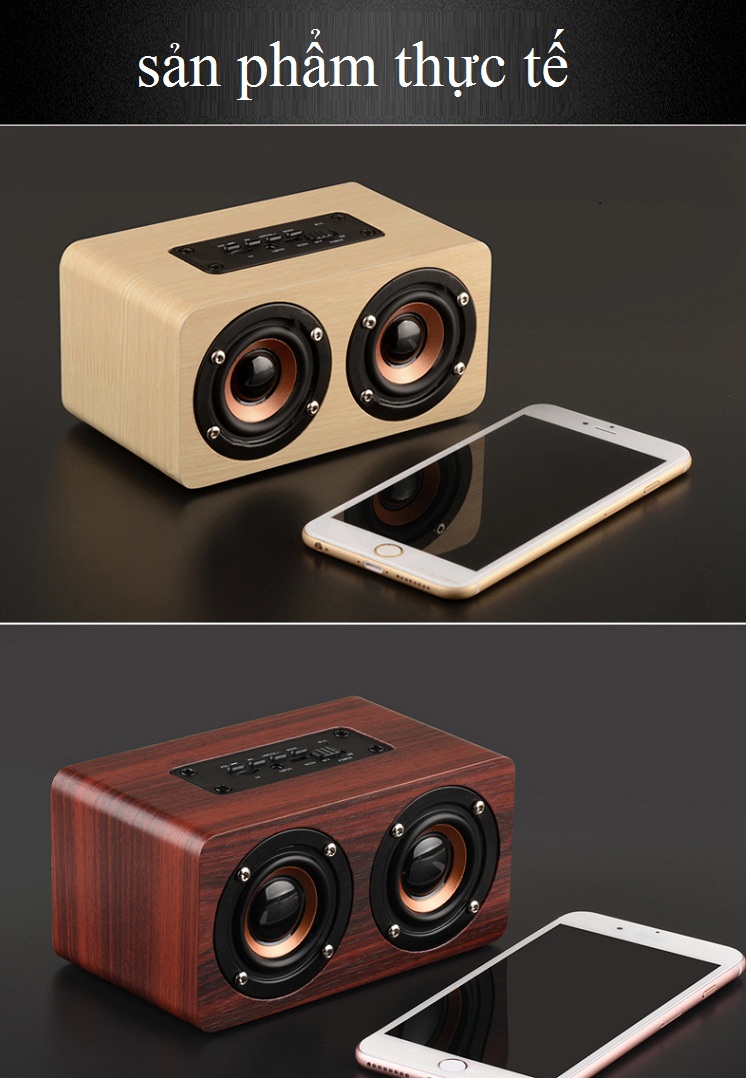 Loa Đôi Bluetooth Vân Gỗ Sang Trọng HQ-W5 - Ảnh 9