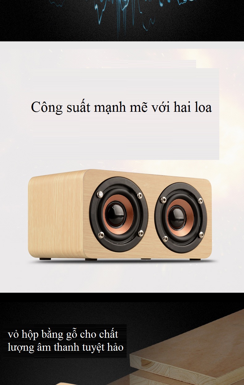 Loa Đôi Bluetooth Vân Gỗ Sang Trọng HQ-W5 - Ảnh 10
