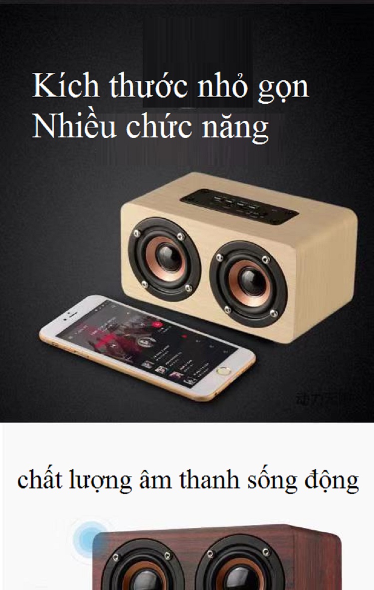Loa Đôi Bluetooth Vân Gỗ Sang Trọng HQ-W5 - Ảnh 15