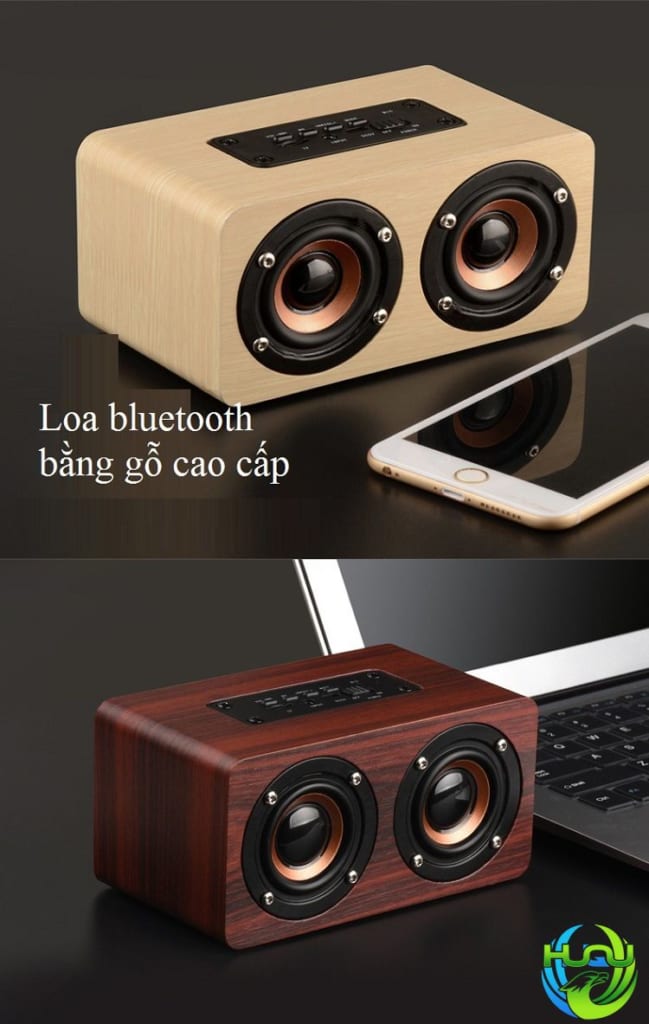 Loa Đôi Bluetooth Vân Gỗ Sang Trọng HQ-W5