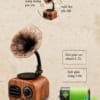 Loa Bluetooth Siêu Trầm Cổ Điển Sang Trọng HQ-05- Dung lượng pin lớn