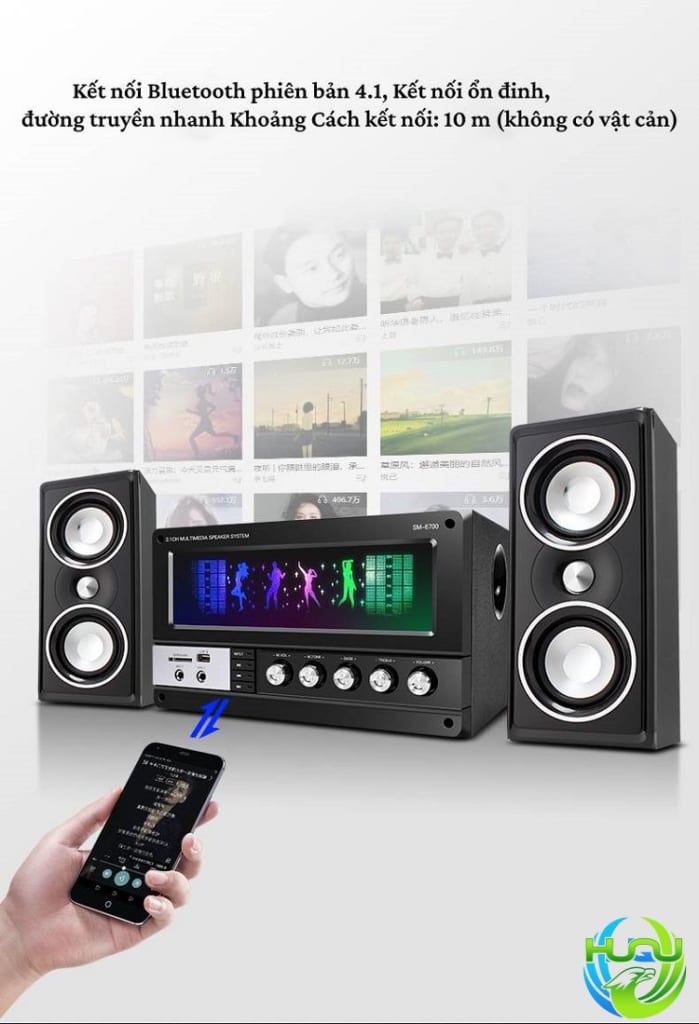 bộ 3 loa bluetooth nghe nhạc HQ-6700- Tích hợp remote điều khiển