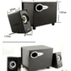 bộ loa máy tính để bàn 2.1 siêu trầm HQ-2806- Kích thước sản hẩm