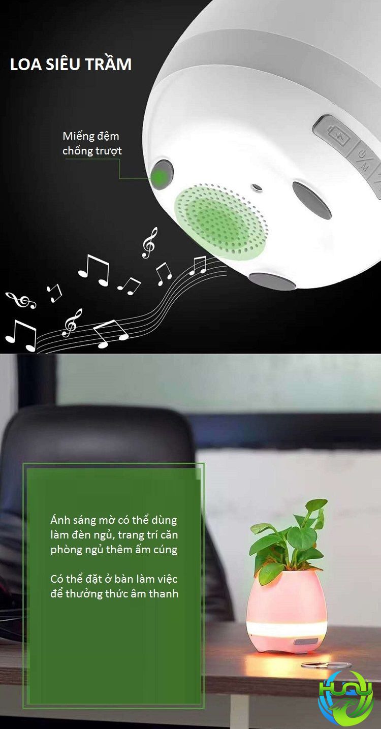 Loa Bluetooth Kiêm Chậu Cây Cảm Ứng Phát Nhạc HQ- K3