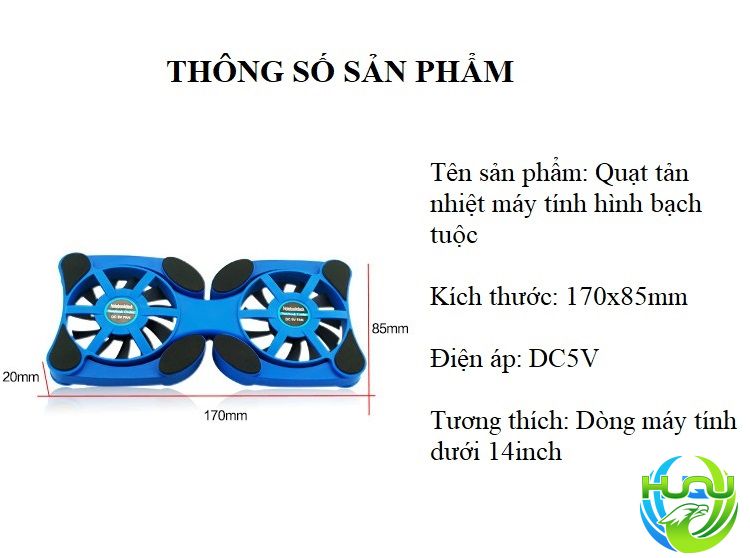 Quạt tản nhiệt máy tính hình bạch tuộc Huqu HQ-11