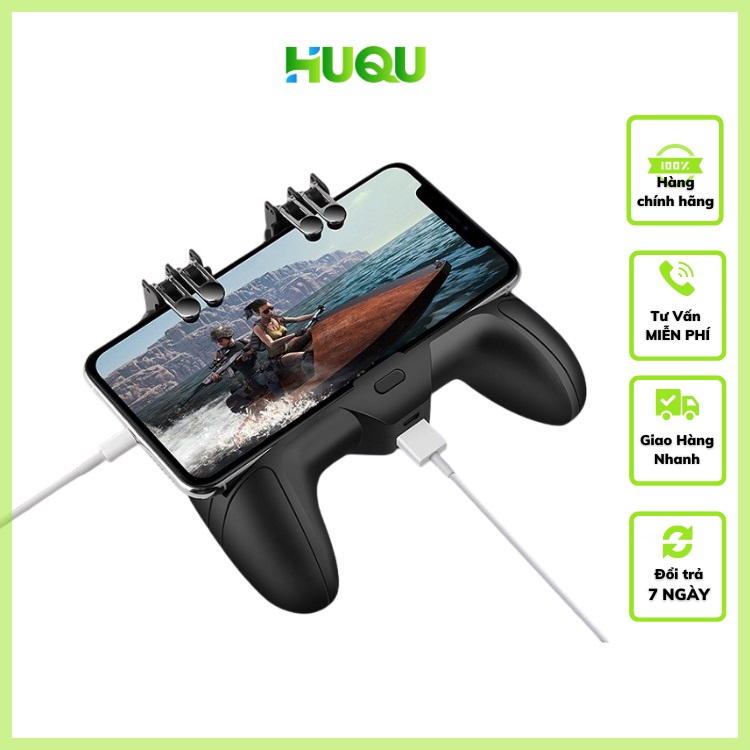 Tản Nhiệt Điện Thoại Kiêm Tay Cầm Chơi Game Huqu HQ-F8 – Dung Lượng Pin Khủng 4000mAh