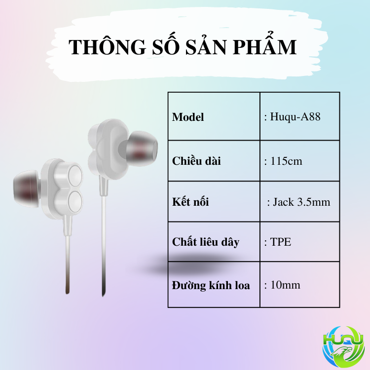 Tai Nghe Nhét Tai Có Dây Truyền Thống Huqu A88